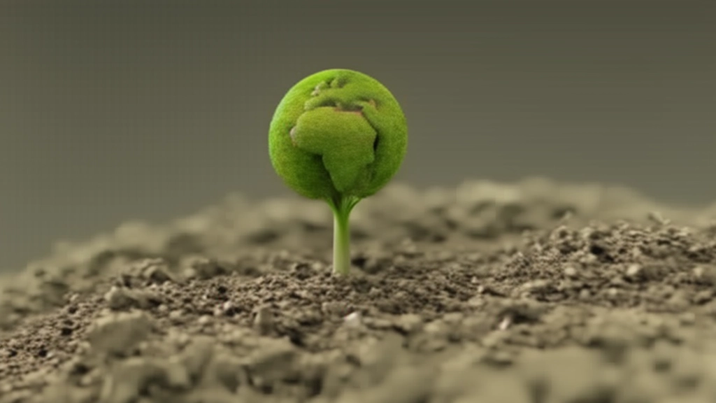 Planeta tierra creciendo como una planta en medio de una tierra árida