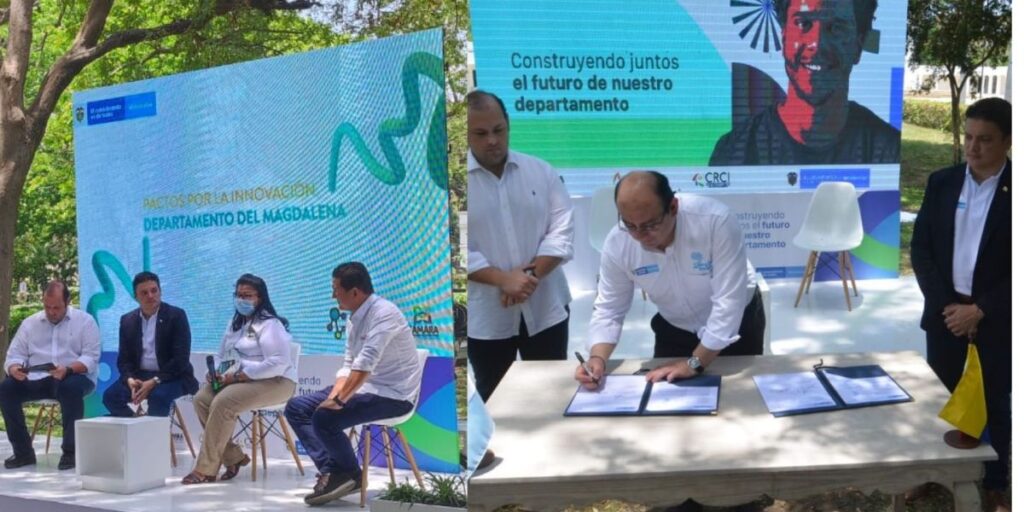 Firma durante el lanzamiento de Visionarios Magdalena